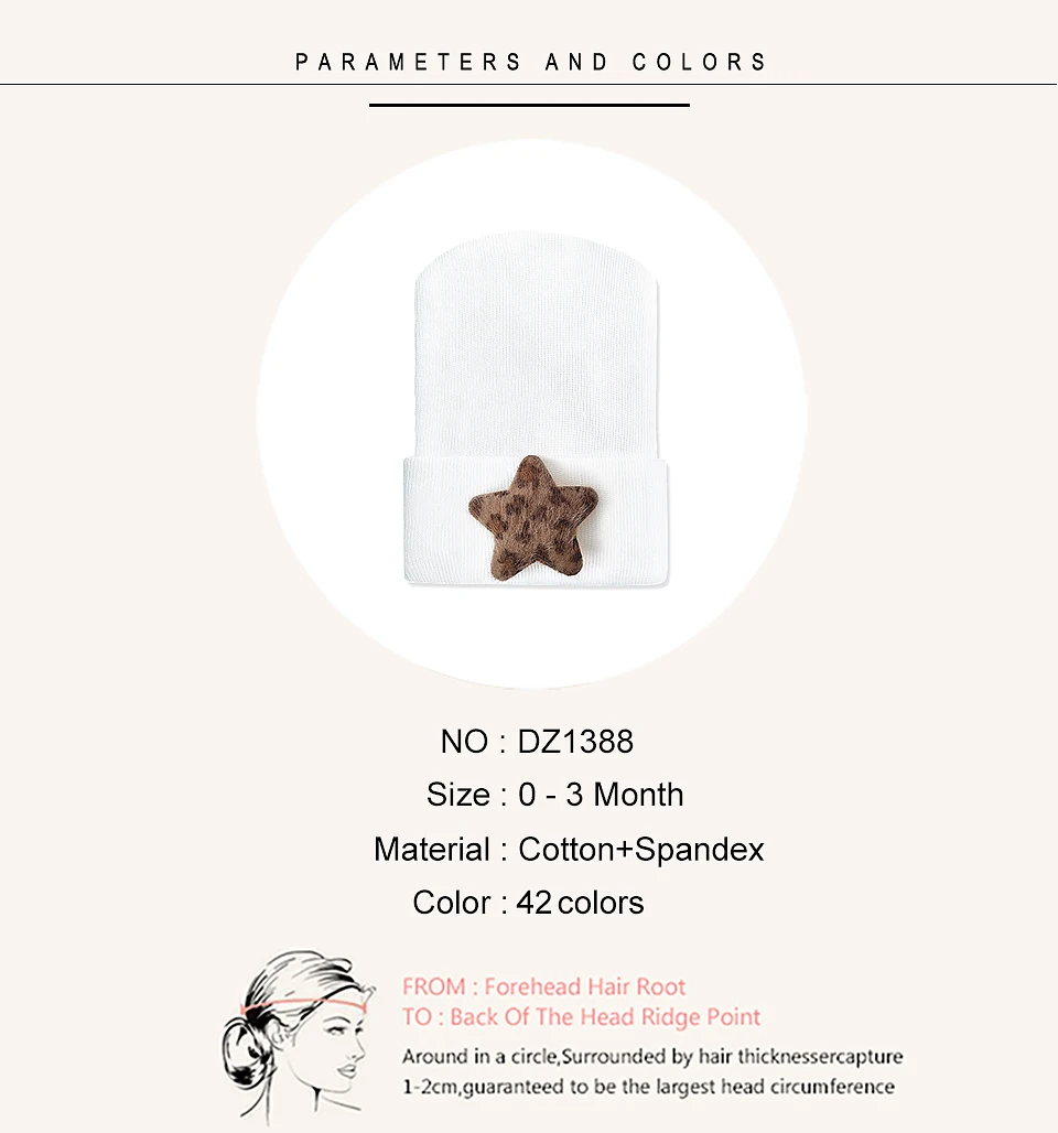 Neugeborene Mädchen Samt Stern Mützen Hut Kinder Jungen Herz Leoparden muster weiche Mode Hüte Zeug Baby Accessoires – Detail 2