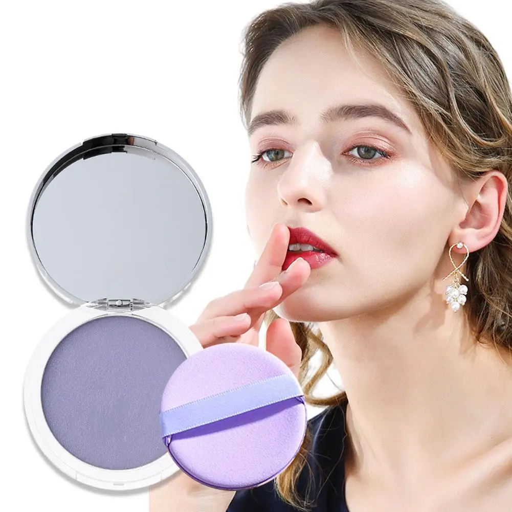 Lavender Makeup Powder With Puff Long-lasting Natural Nude Makeup Oil Control Setting Powder Smooth Effect Soft Finishing setting powder