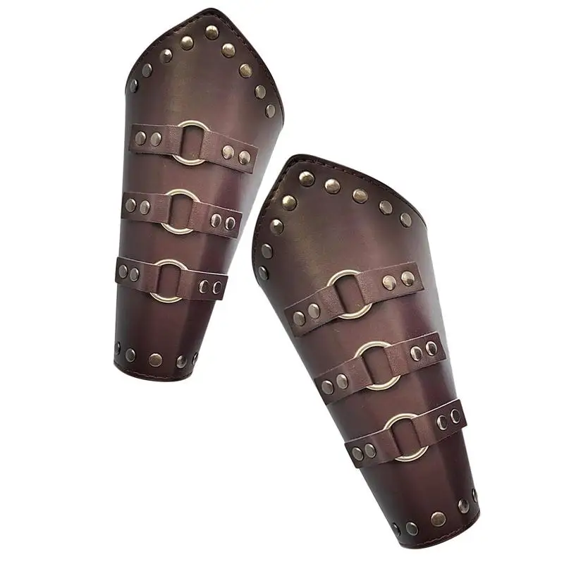 Medieval Vambrace Arm Cuff Adjustable Leather Arm Guards Viking Bracers Arm Guard For Men Women Proctective Bracers Halloween