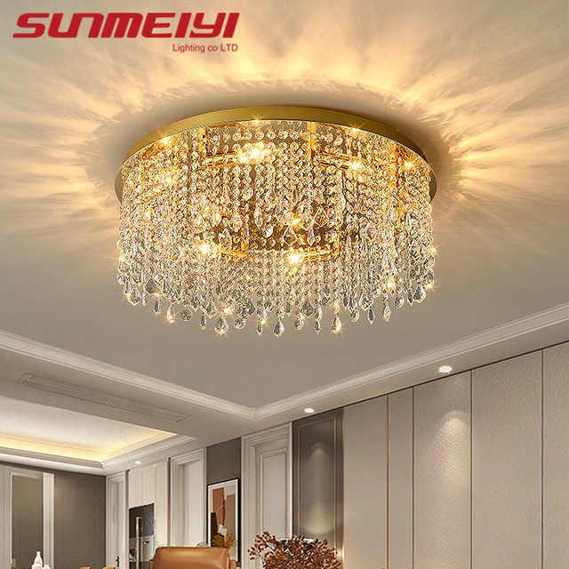 LED Modern Dandelion Crystal Pendant Lights Gold Hanging Chandeliers Living  Room Bedroom Luxury Lustre Restaurant Pendant Lamps - AliExpress