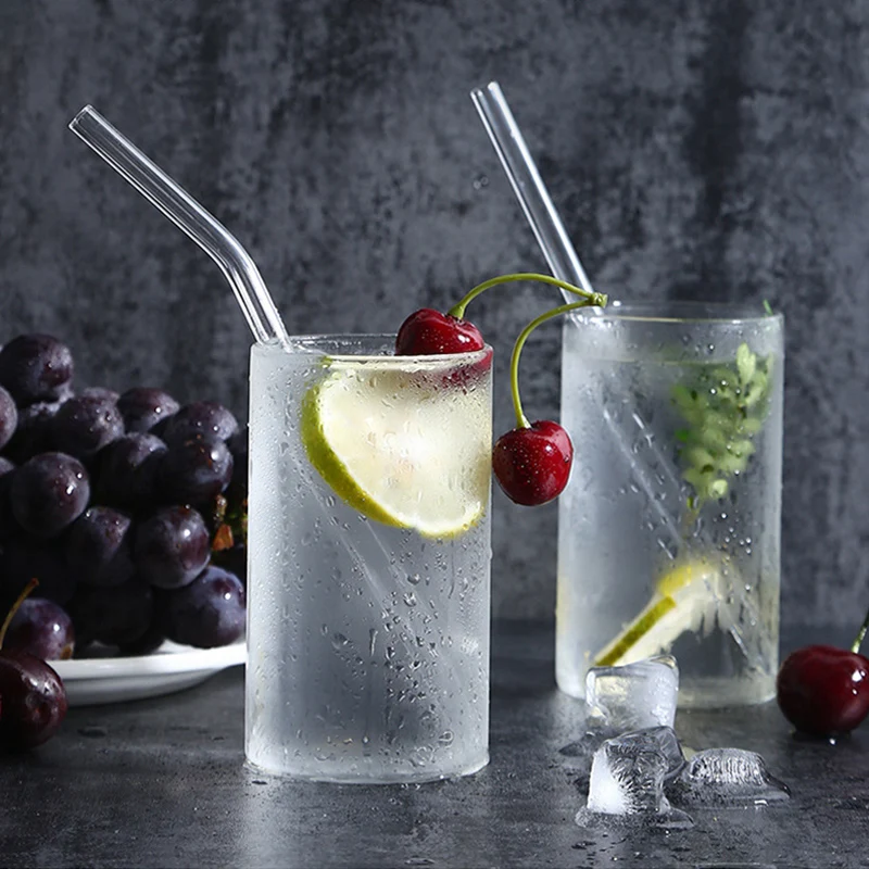 Description Picture 3 of item8Pcs Glass Straw Reusable Drinking Straw Borosilicate Glass Tube Straws for Drinks Cocktail with Cleaning Brush Bar Accessories