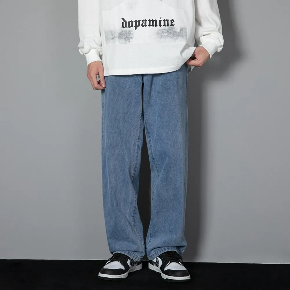 جينز طويل غير رسمي جديد للرجال الكوريين بنطال جينز...