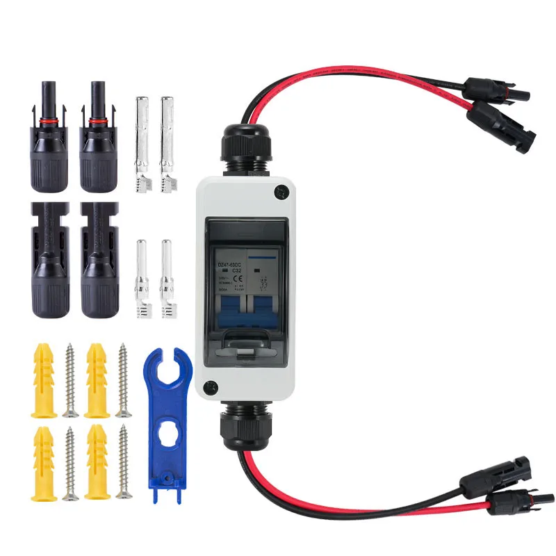 Everything Is Solar IP65 Waterproof PV DC Circuit Breaker Box With Connector 16-63A Solar Panel Disconnect Switch - Image 4