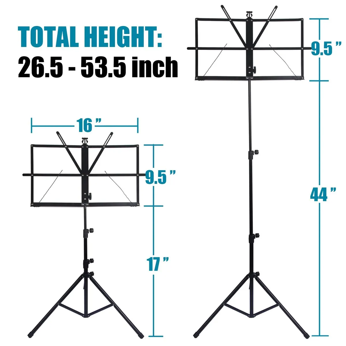 Music Stand Music Stand 2 in 1 Dual Use Folding Sheet Music Stand Desktop Book Portable and Lightweight