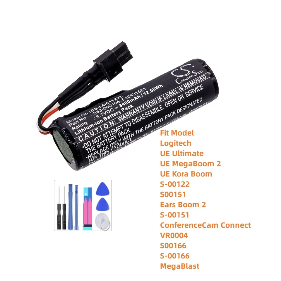 Batteria Altoparlante Per Logitech 533-000104 F12431581 Ue Ultimate Ue Megaboom 2 Ue Kora Boom S-00122 S00151 Ears Boom 2 S-00151
