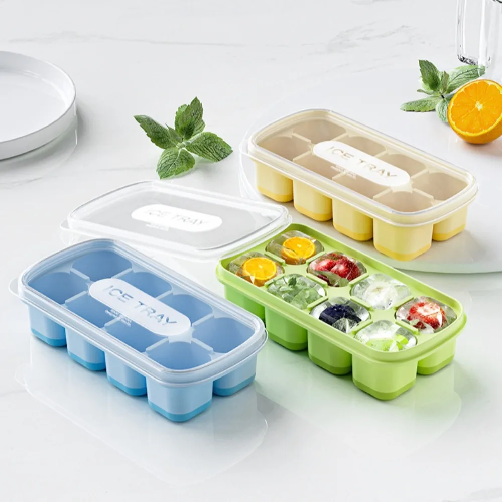 Frozen ice cube artifact ice-making mold household silicone ice tray with lid ice-making box mold cameo cube