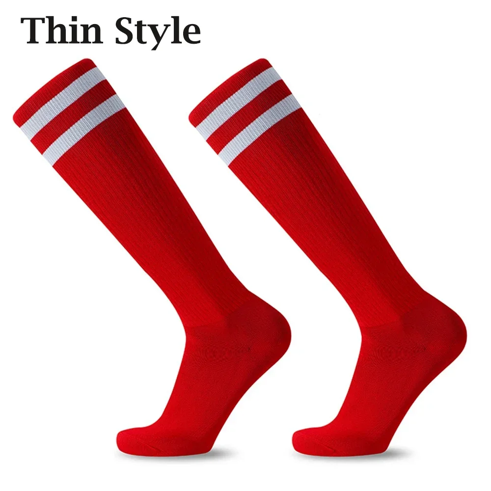 Long Knee Sport Socks New Season Soccer Socks Adults Kids Regular Knee High Stripe Football Training Match Sport Racing Stocking