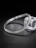3PCs Women's Sparkling Round Diamond Band Quartz Watch+Bracelet Combination Set 4