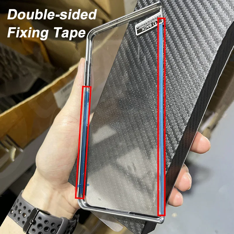 Shockproof Armor PU Leather Case with Outer Glass Protector - Blade Style Hard Cover