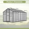 6x12 FTGreenhouse for Outdoors, with Lockable Door and Adjustable Roof Vent, Outdoors Greenhouse 5