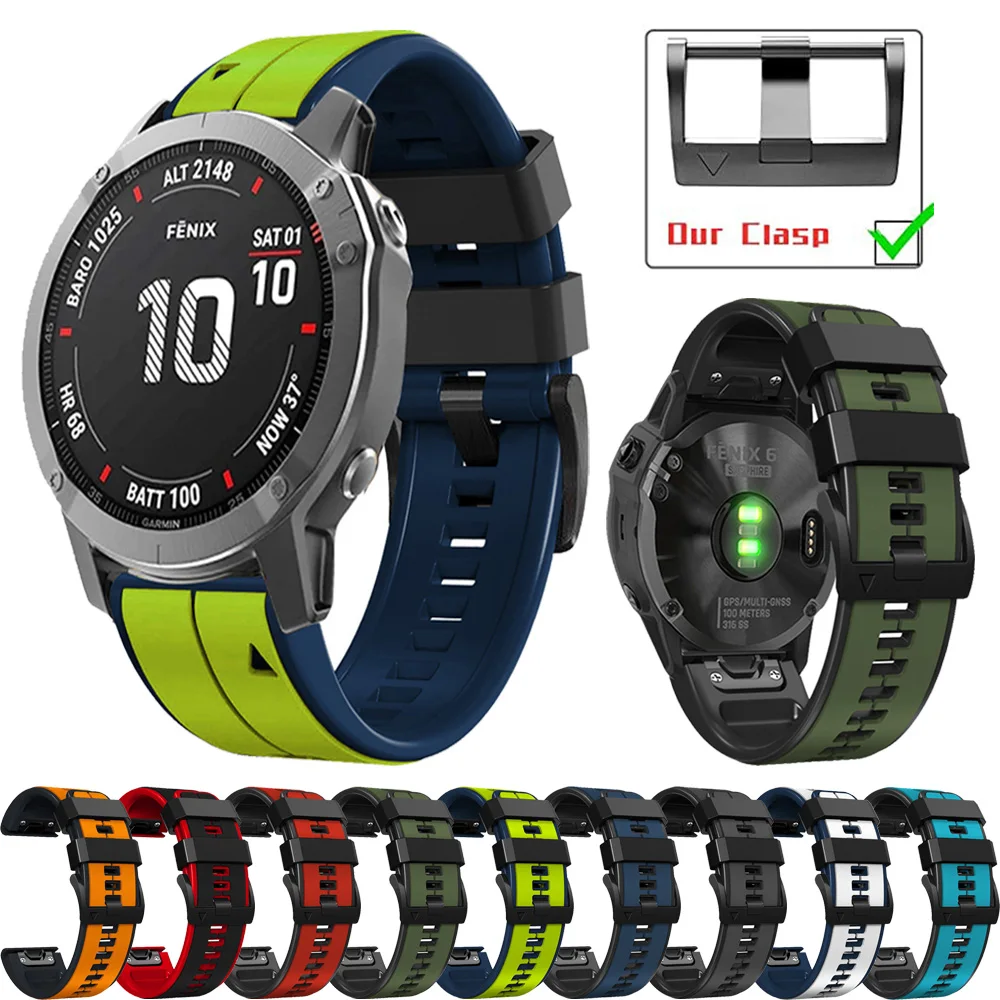 

Ремешок силиконовый для смарт-часов Garmin Fenix 7X 7 6 6X 5 5X Plus/Epix Pro Gen 2 47 мм 51 мм, 22 мм 26 мм