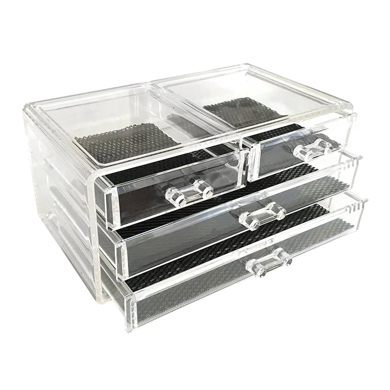 New Clear Acrylic Makeup Organizer Drawer Storage Box Skin Care Home Desktop Women Makeup Tools Jewelry Lipstick Storage Case 3