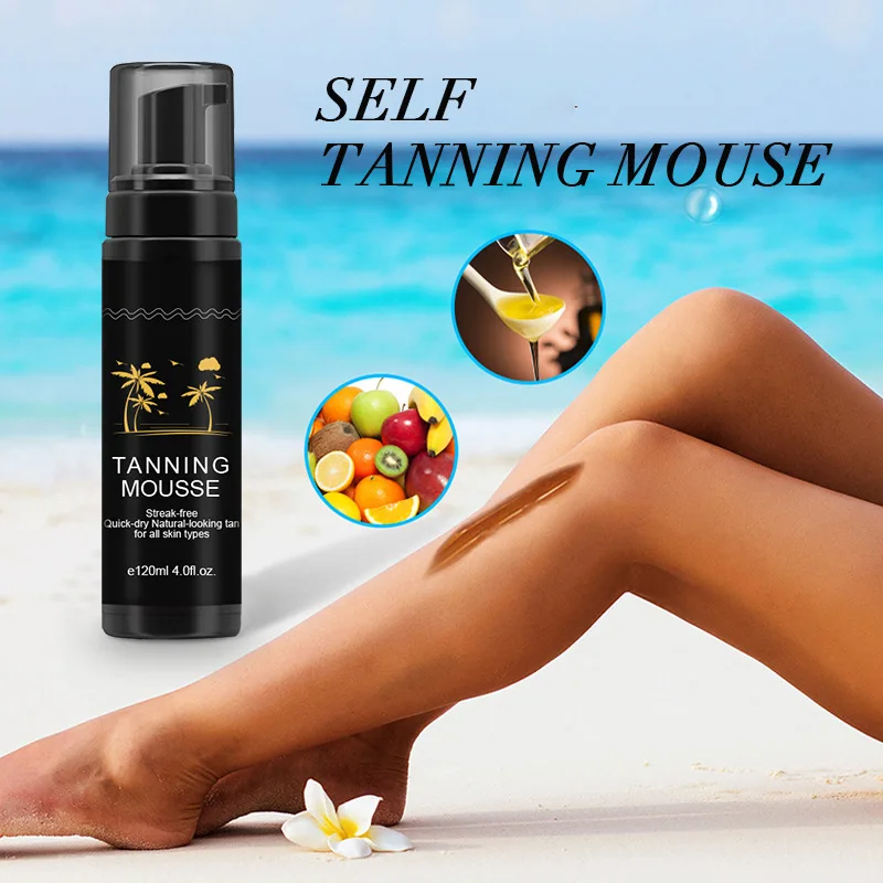 Bronzer Self Tanning Mousse Brown Women Summer Beach Skin Hydrating Moisturizing Body Tanning Lotion Cream Drops