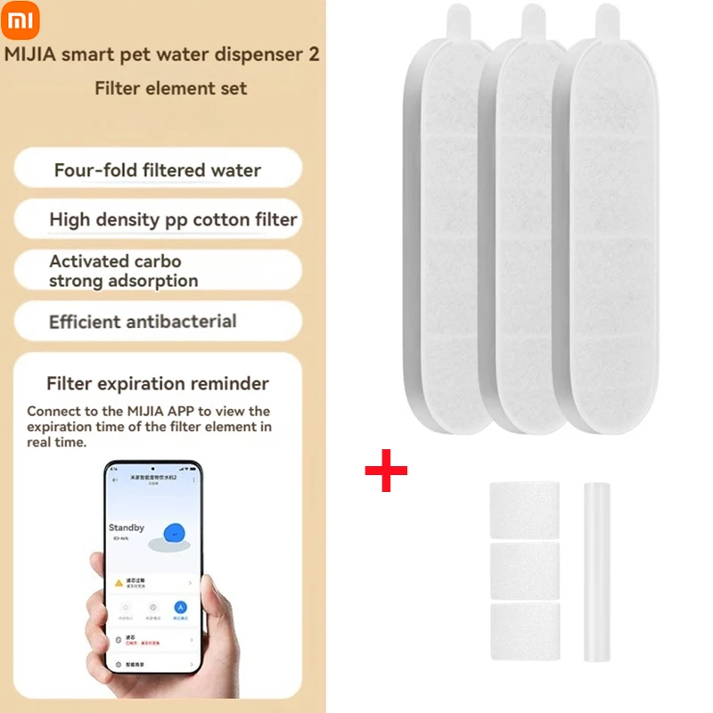 Nouveau filtre de remplacement Xiaomi Mijia, 3 pièces, MJPJTZ04, pour distributeur d'eau intelligent pour animaux de compagnie Xiaomi Mijia 2, raccord de filtre MJCWYSJ03 1 Nouveau filtre de remplacement Xiaomi Mijia, 3 pièces, MJPJTZ04, pour distributeur d'eau intelligent pour animaux de compagnie Xiaomi Mijia 2, raccord de filtre MJCWYSJ03 1