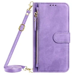 Zipper Ultra Thin Wallet Flip Case with Lanyard - Premium Phone Cover for Mi Poco C75 (YB0714)