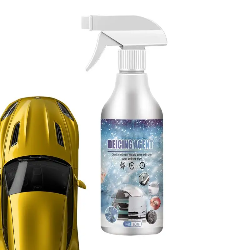 

Defrost Spray Windshield 60ml Snow Melting Windshield Deicer Powerful Ice Melting Agent Spray Effective Multifunctional For