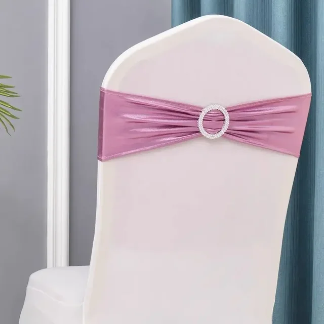 Ceintures de chaise métalliques or argent, 50 pièces/lot, décoration de chaise de mariage, bande de couverture de chaise en Spandex pour décoration de fête, ceinture d'anniversaire 3