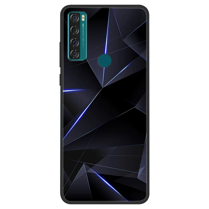 Space Painted Black Silicone TPU Case - Protective Shell Cover