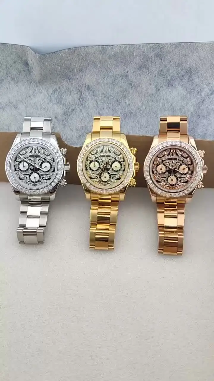 OUMASHI 42mm New Tiger Diamond Men's Quartz Watch VK63