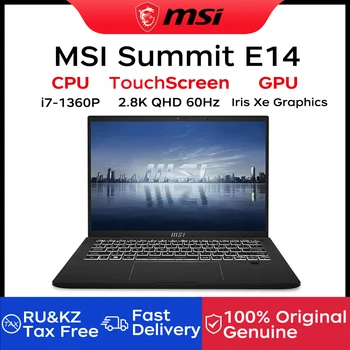 MSI 서밋 E14 노트북, 2.8K QHD, 60Hz 터치스크린 노트북 i7-1360P, 16GB 1TB 인텔 아이리스 Xe 360 ° 필프 접이식 넷북 PC, 14 인치