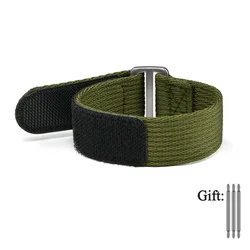 Versatile Nylon Hook and Loop Watch Strap - Unisex NATO Style 20mm 22mm - M - 260mm (Army green)