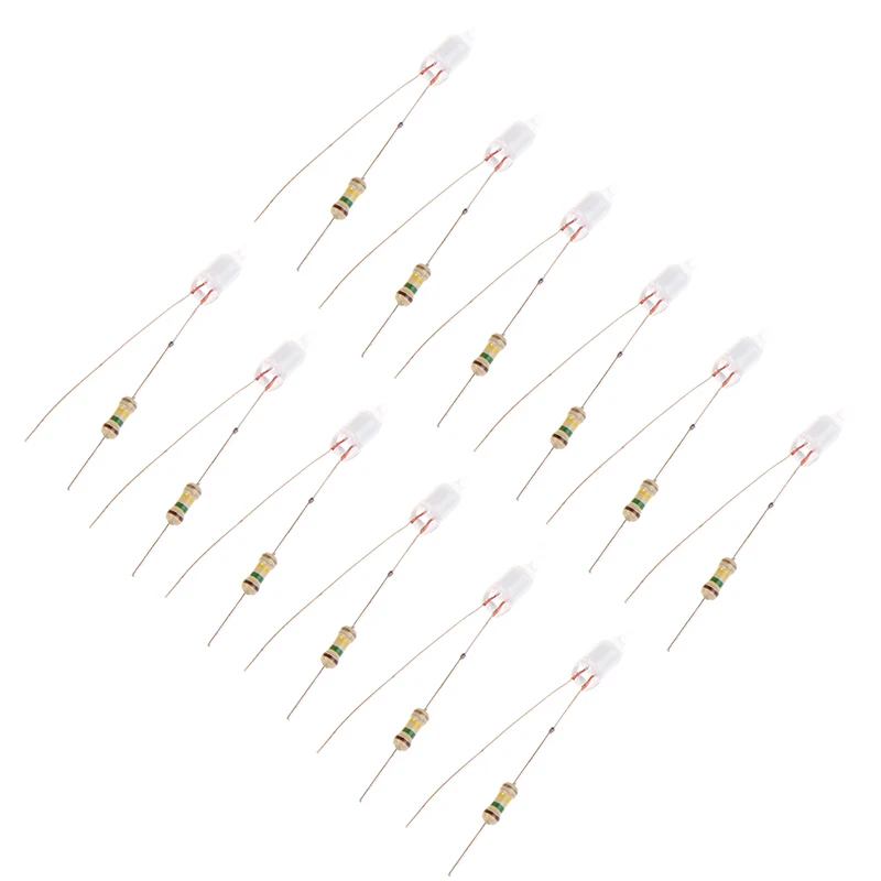 (HB05)20PCS 녹색 표시등 네온 라이트 사인 F4 네온라이트(저항기 포함) 4*10mm 글로우 램프 액세서리