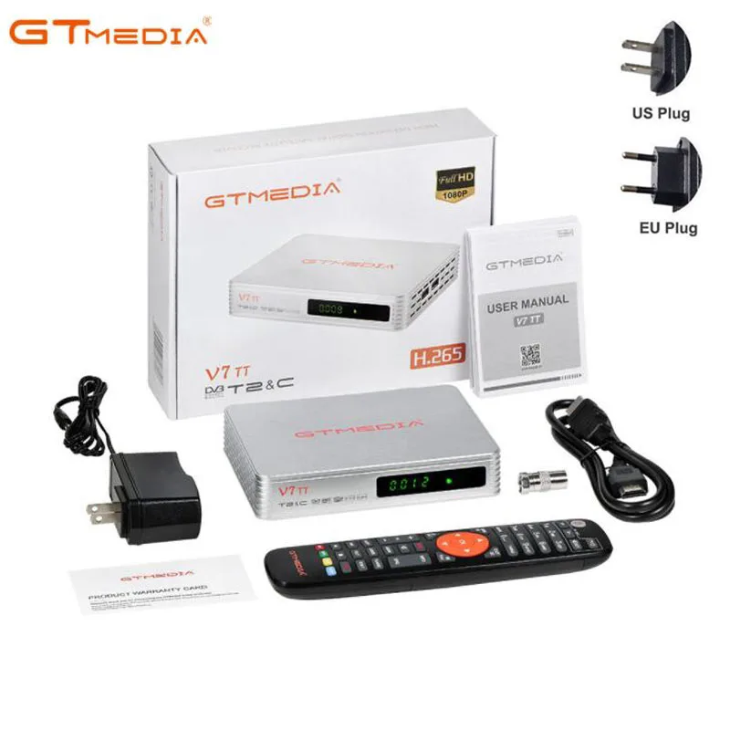

Original GTMEDIA V7TT Set Top Box Terrestrial TV Receiver DVB-T/T2/C Cable Decoder H.265 HEVC 10bit Tuner USB Wifi PK TT PRO TDT