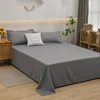 Washed Cotton Flat Bed Sheet Solid Bed Cover Single Double Queen King Size Bedsheet Linens Soft Bedspread (Pillowcase Can Order) 3