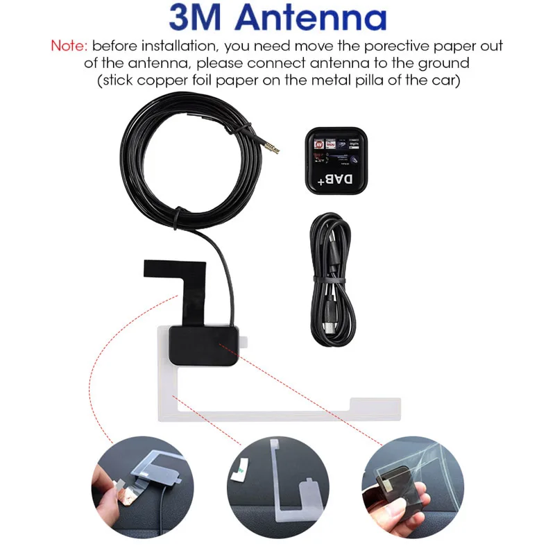 DAB+ DAB Antenna USB Adapter Universal Android Car Radio GPS Stereo Receiver Europe DAB+ DAB adapter for car radio kit dab antenna car radio antenna