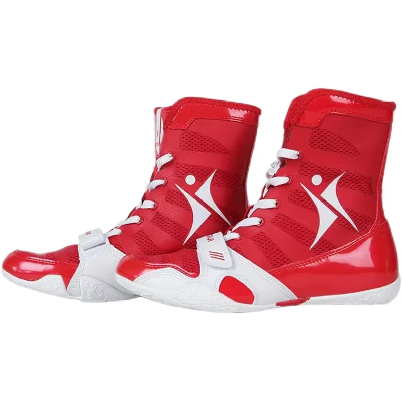 New Wrestling Sneakers for Men Designer Black Red Boxing Shoes Couples Breathable Wrestling Boots Big Boy Fighting Shoes