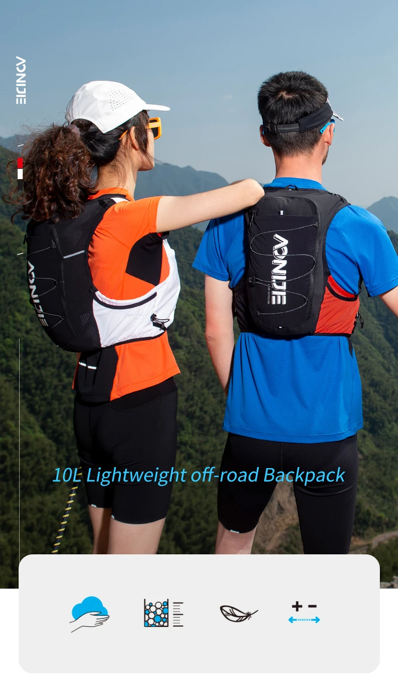 AONIJIE 10L  Running Backpack Hydration Bags Lightweight Off-Road Hydration Packs Vest Hiking Rucksack 5