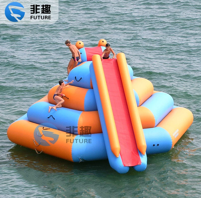 

Hot sale Customized Inflatable Floating Water Island Climbing Tower Slide for Water Park Games