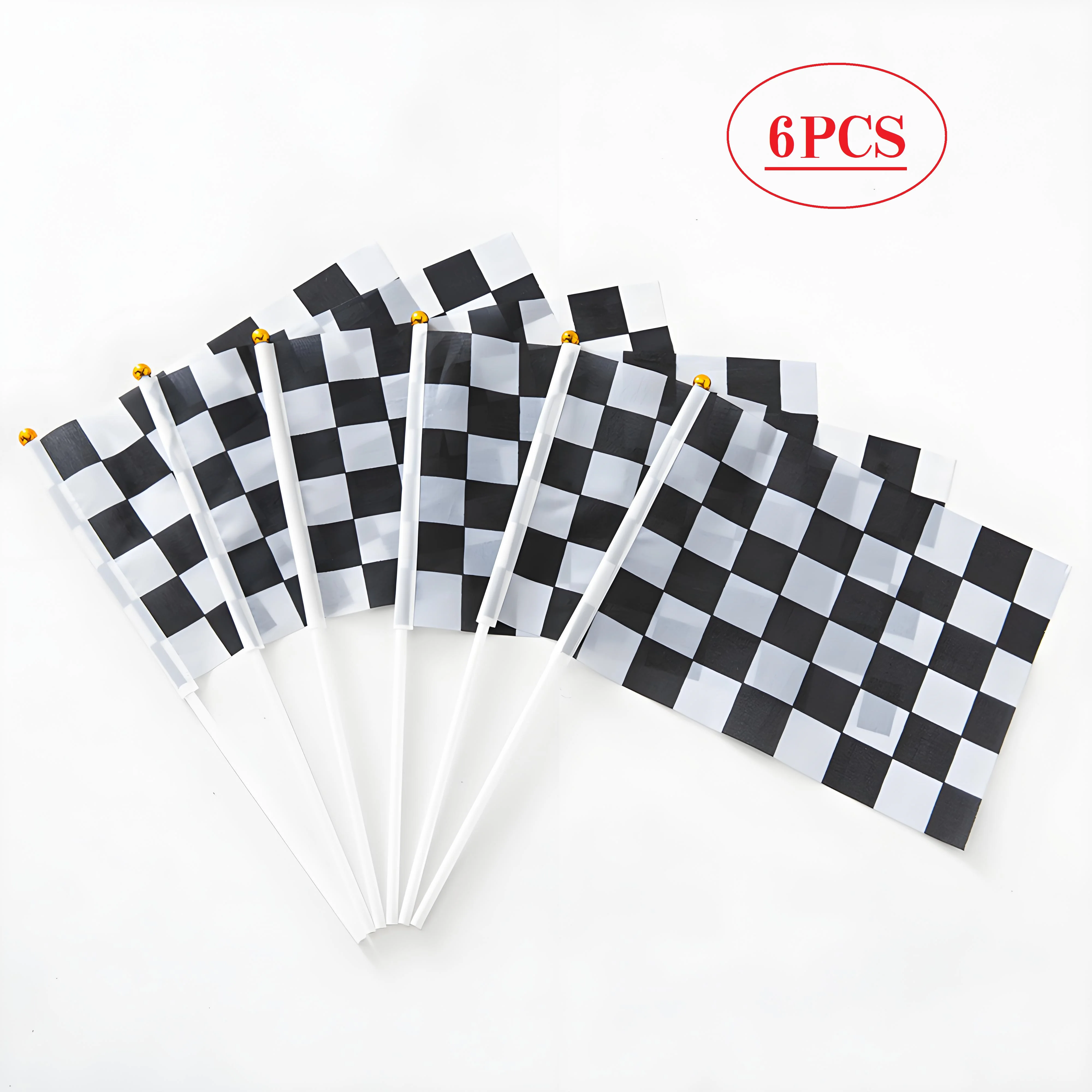 דגלי רייסינג בצבעים שחור ולבן לשולחן עם דגלי רייסינג לקישוט שולחן