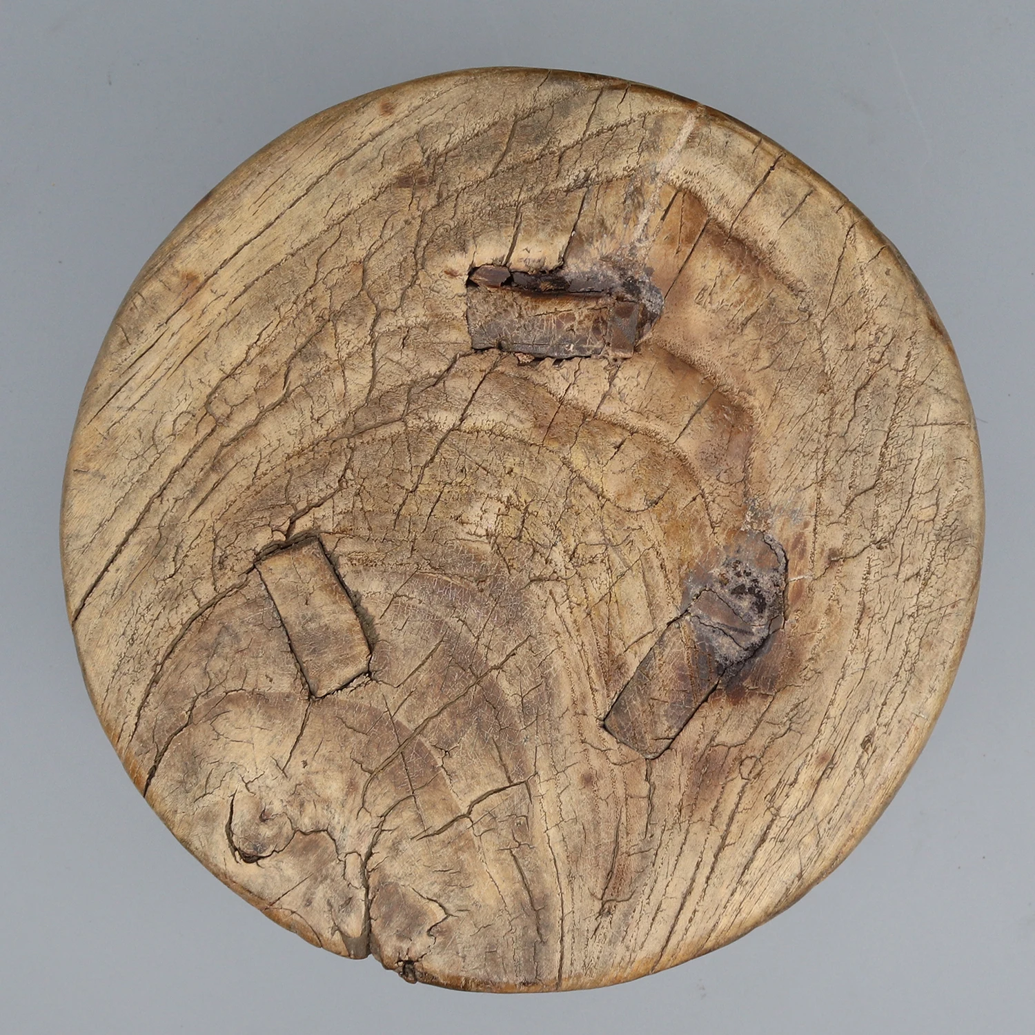 Round wooden stool, old, Solid wood, Chinese antique
