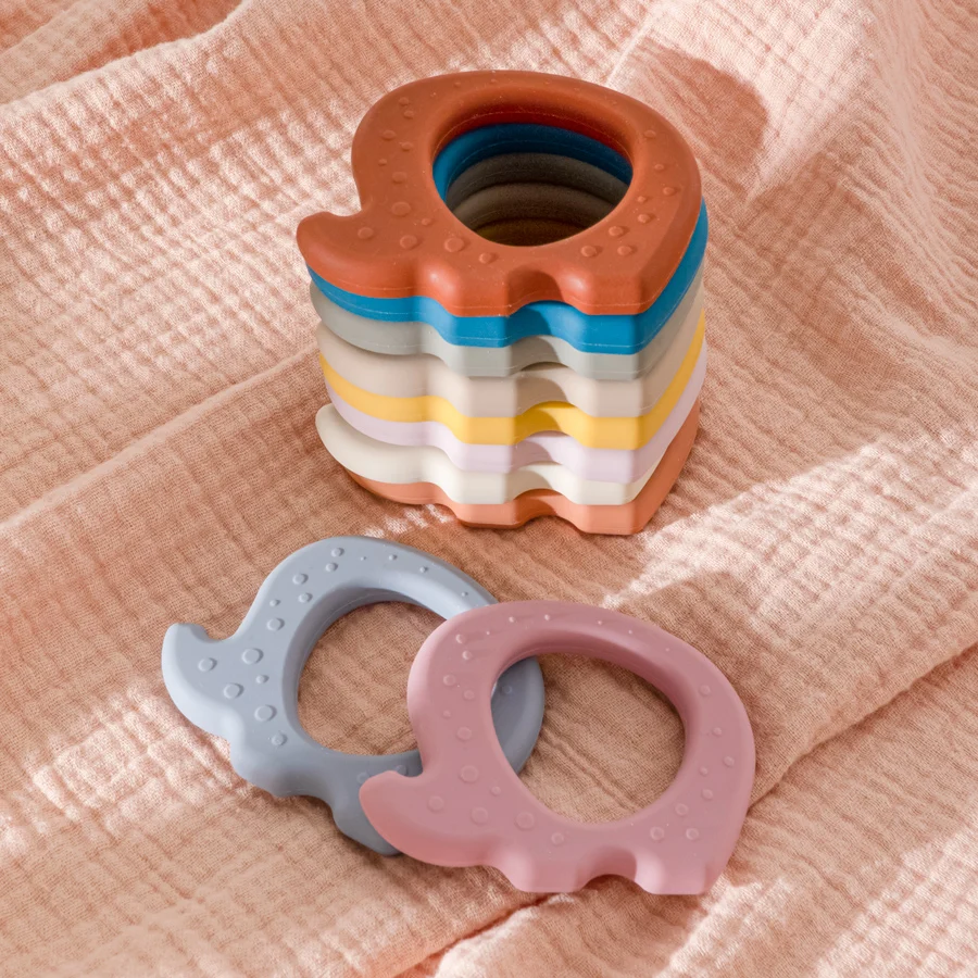 Soft BPA Free Funny Silicone Cartoon Elephant Teether Sensory Chewing Teether Toys For Baby Teething Baby Accessories