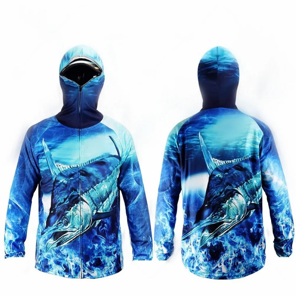 2023 Angel hemd Jacke Eis Seide schnell trocknende Sport bekleidung Sonne Anti-UV atmungsaktive Angel Kapuzen Kleidung