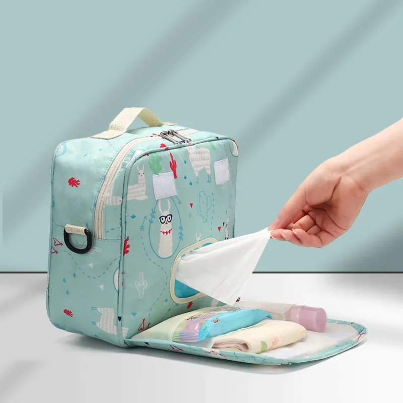 Maternity Bag Baby Diaper Bags for Disposable Reusable Fashion Prints Wet Diaper Bag Double Handle Wetbags Backpack Diaper Bag 2