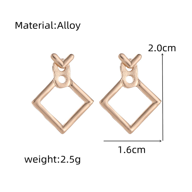 Triangle Square Stud Earrings For Women Trendy Simple Minimalist Gold Color Geometric Metal Earing Jewelry Accessories