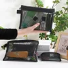 1PC Transparent mesh make-up bag large capacity travelling carry wash bag toy cosmetic storage bag 2