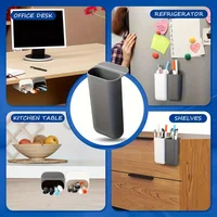 1/2pcs Desk Pen Holders, Clip-on Pencil Storage Containers, PP Plastic Desk Organizer Set with Strong Adhesive and Rounded Edges 4