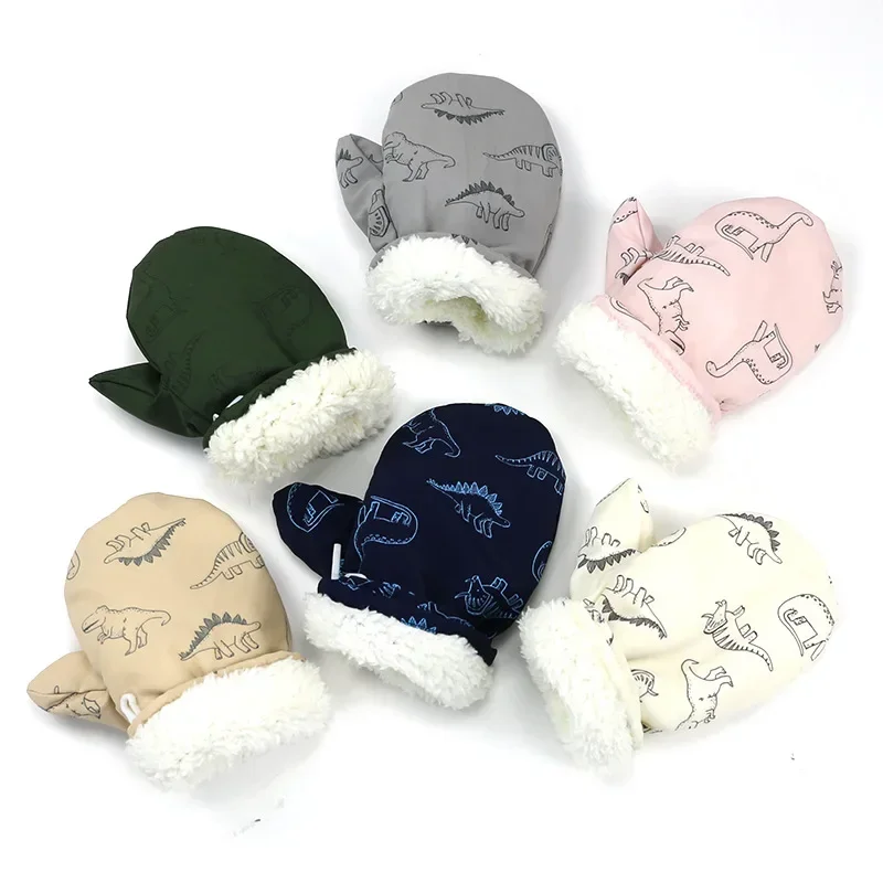 Boys Girls Children Gloves Winter Cute Cartoon Warm Ski Gloves Windproof Waterproof Outdoor Baby Mittens