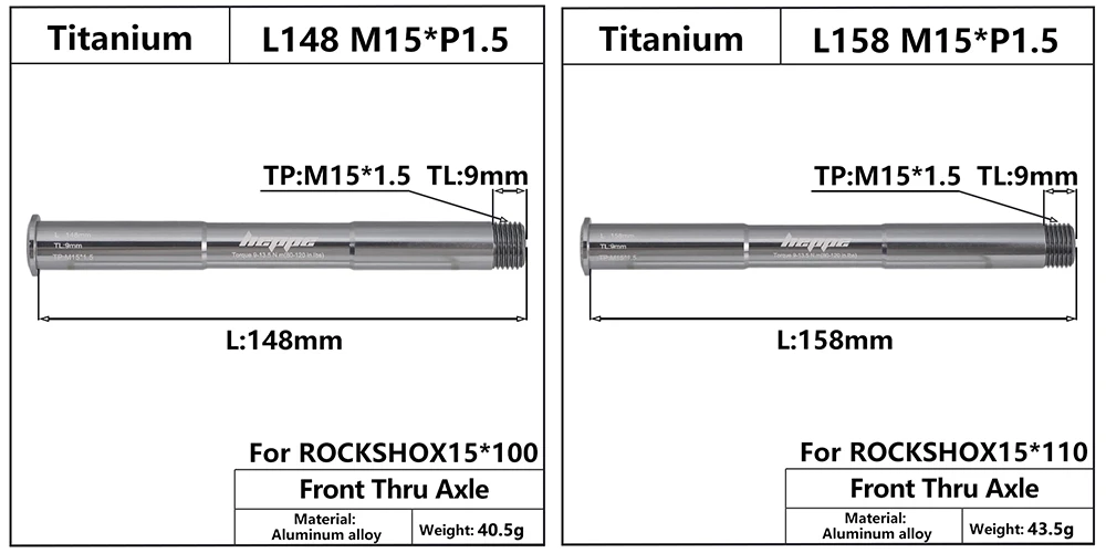 Description Picture 4 of itemHEPPE Bike Front Fork Thru Axle MTB Fork Barrel Shaft M15 Thru Axle Skewer Multi-color Axis for 15x100 15x110 ROCKSHOX Fork