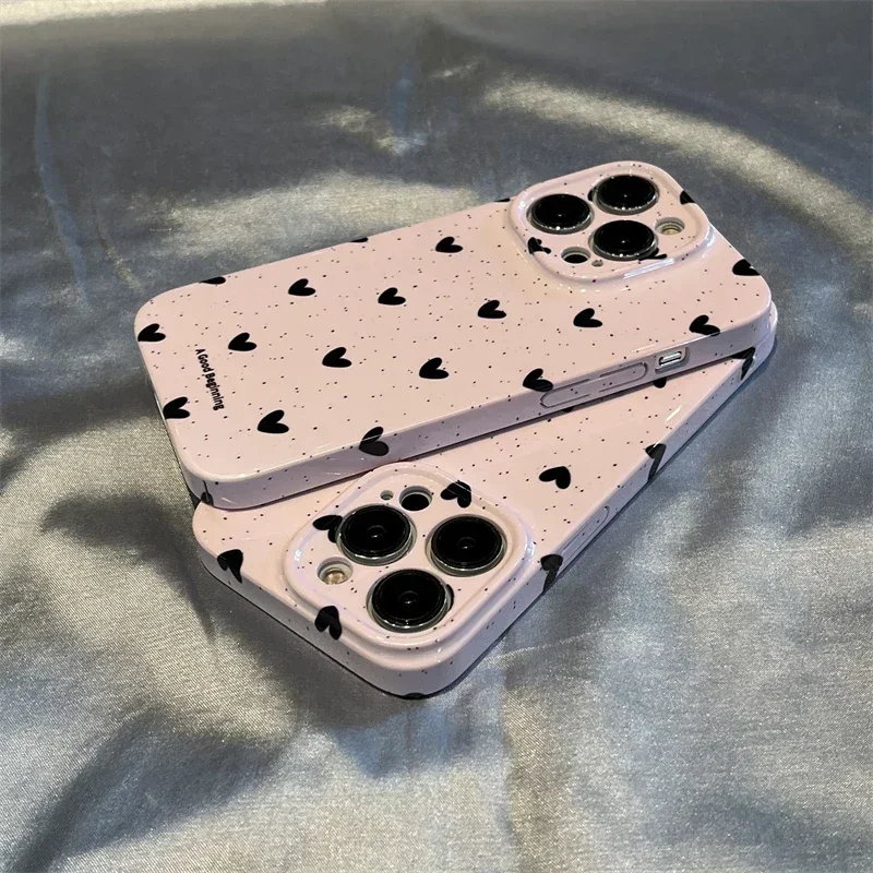 

Case for IPHONE13PROMAX 14 14PLUS 14PROMAX IPHONE15 15PRO 15PLUS 15PROMAXsplashing ink small love acrylic hard mobile phone case