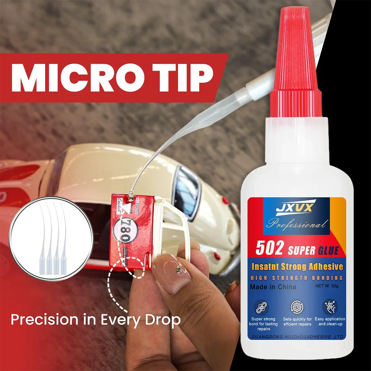 Colle Métal Plastique 20g/50g - Super Glue Liquide Haute Résistance