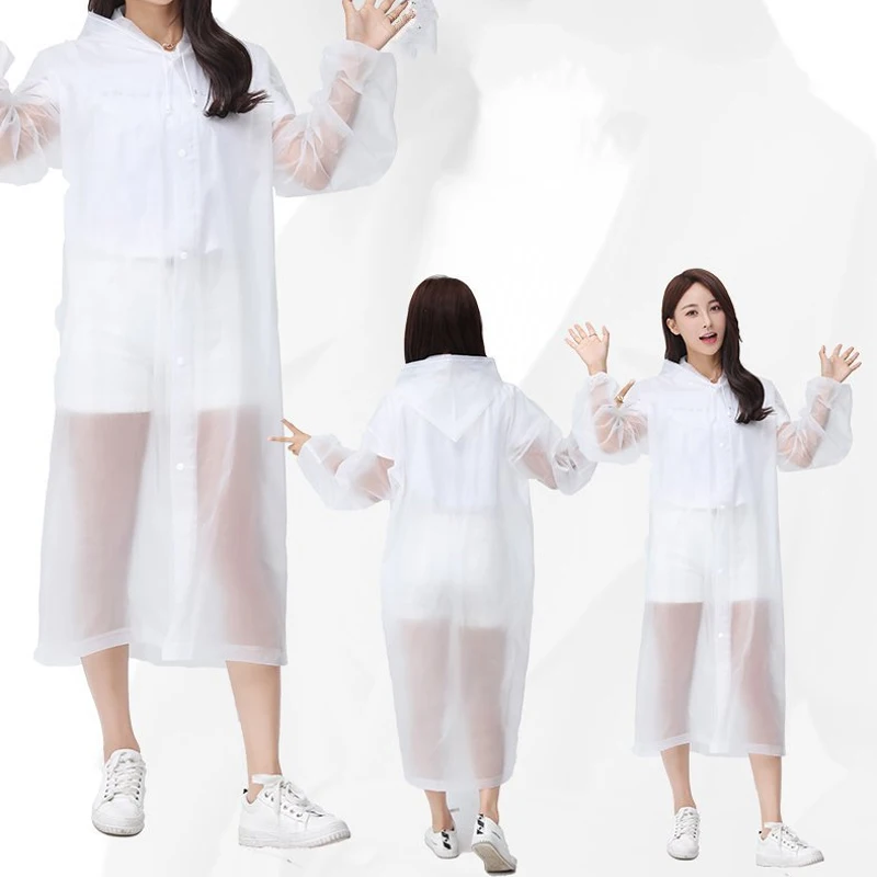 raincoat poncho EVA Children Adult Thickened Waterproof Outdoor Hiking Travel Reusable Rain Jacket