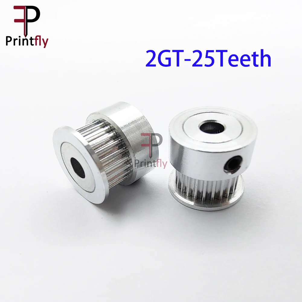Printfly 2GT 25 톱니 GT2 타이밍 풀리 2M 벨트 폭 6MM 보어 4/5/6/6.35/8/10MM 선형 풀리 용 2GT 용