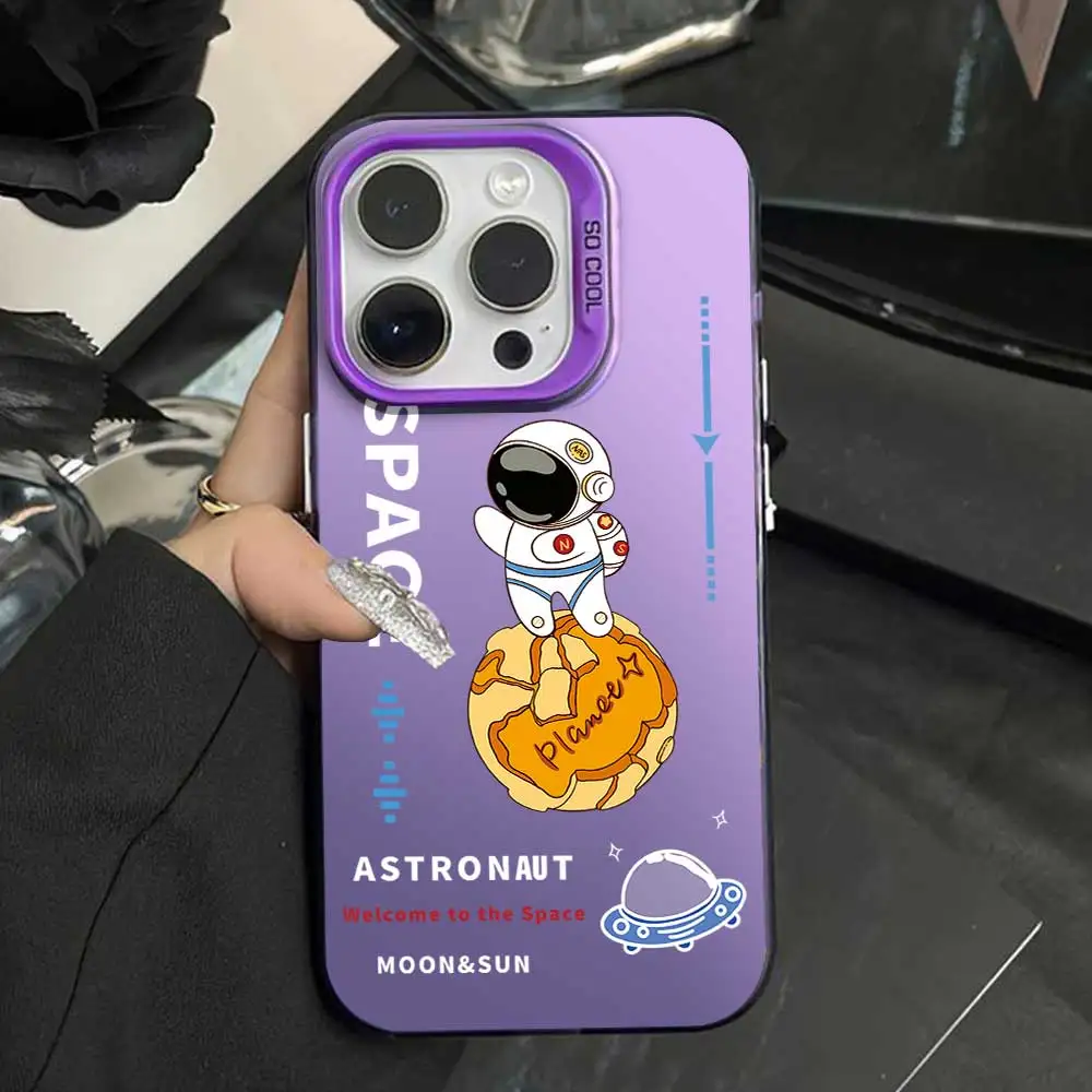 Astronaut Soft Silicone Phone Case with Silver IMD Bumper