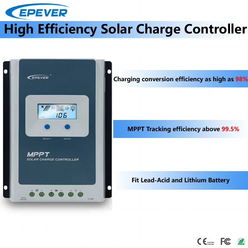 ソーラー充電コントローラーEPEVER-MPPT,トレーサーシリーズ,mt50,リモートメーター,データモニタリング,12v,24v,10a,20a,30a  AliExpress