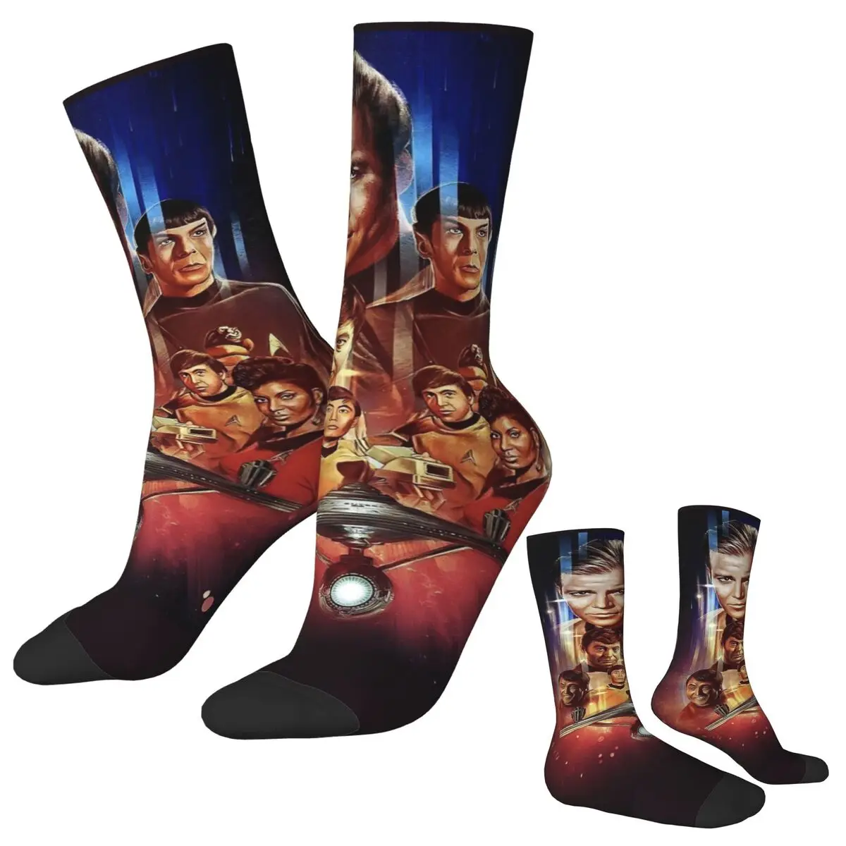 Stellar Starfleet Inspired Trendy Socks – Warm, Soft, Non-Skid Cycling Stockings