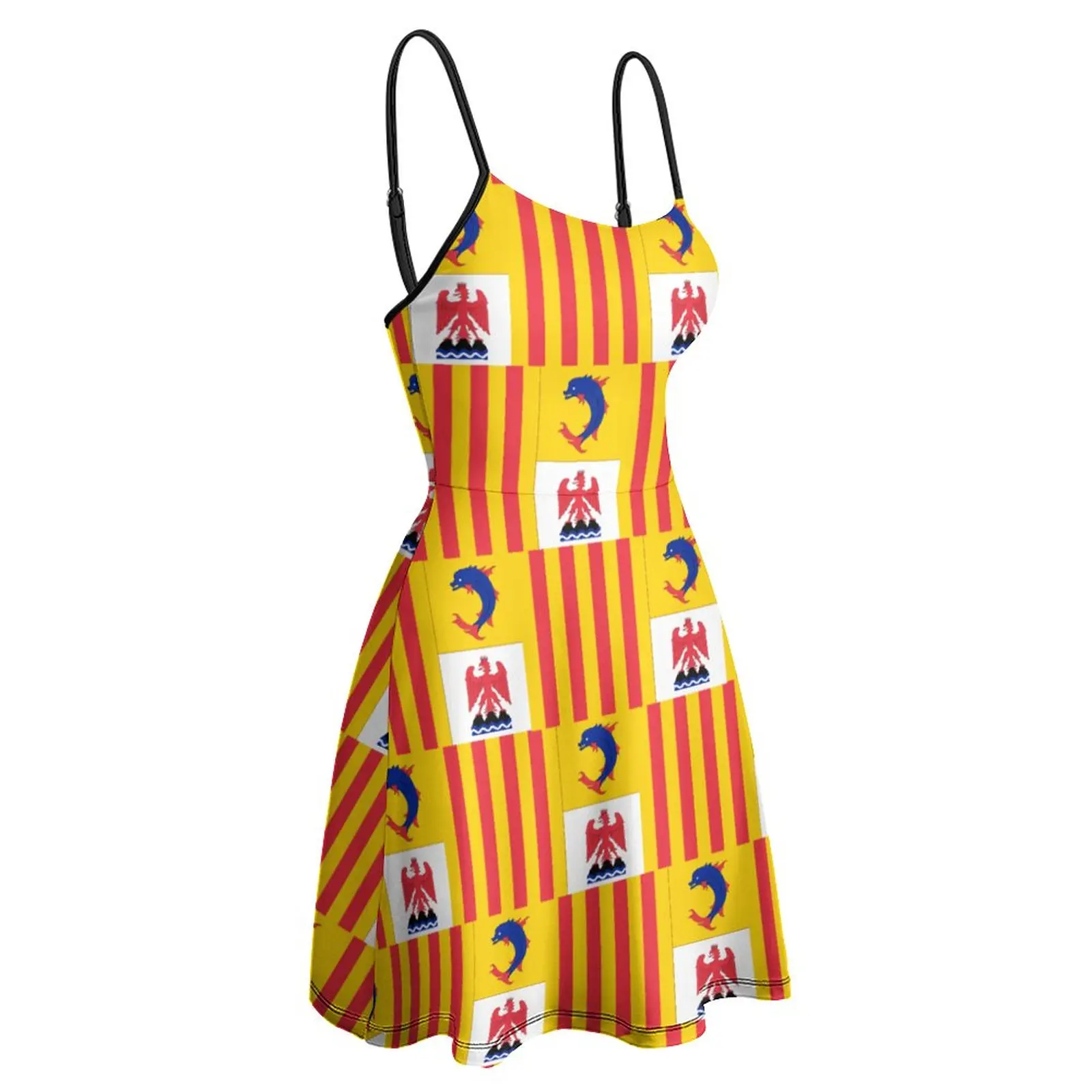 

Exotic Woman's Gown The Dress Flag of Provence Alpes Côte D'Azur Women's Sling Dress Funny Cocktails Funny Novelty